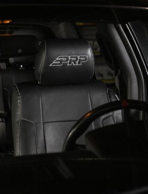 Ford Raptor Front Seat Covers - PRP Seats - Black with Silver Stitch - `12-`14